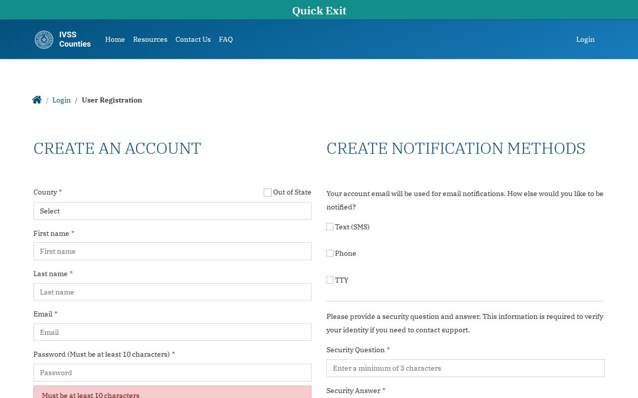 Clay County IVSS release notification registration methods