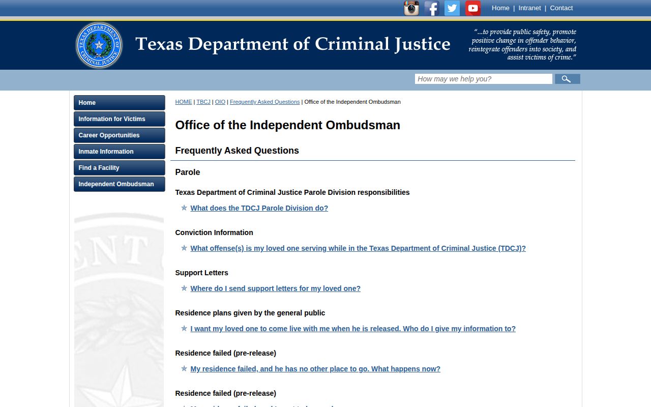 TDCJ scheduled release location for Clay County prisoners